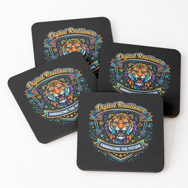 Item preview, Digital Resilience – Embracing the Future Tech Tiger Emblem designed and sold by Dogandesighn.