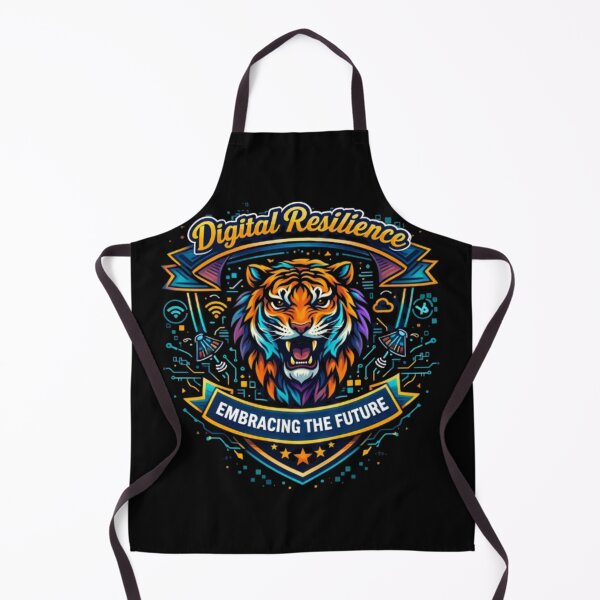 Item preview, Digital Resilience – Embracing the Future Tech Tiger Emblem designed and sold by Dogandesighn.