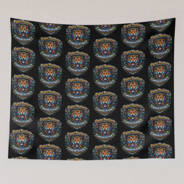 Item preview, Digital Resilience – Embracing the Future Tech Tiger Emblem designed and sold by Dogandesighn.