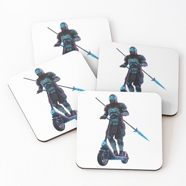 Item preview, Cyberpunk Knight - Futuristic Warrior on Electric Scooter designed and sold by Valeriia_Isaieva.