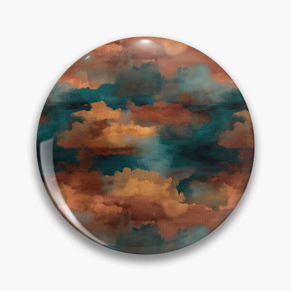 Item preview, Burnt Orange and Teal Painterly Abstract Artwork designed and sold by Moisky Patterns.