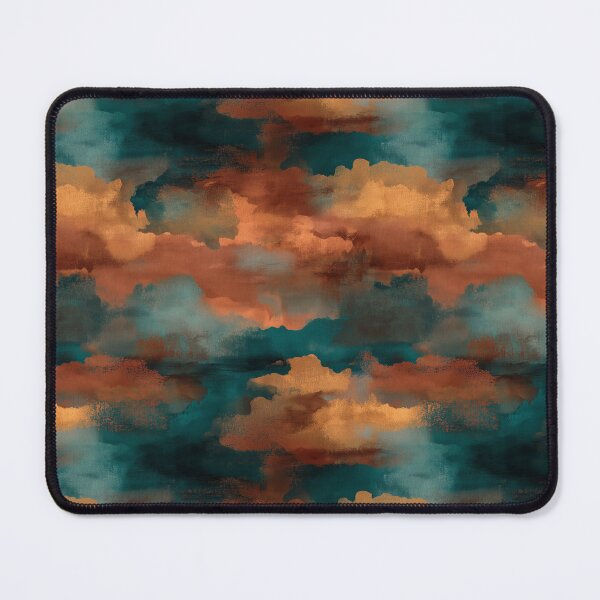 Item preview, Burnt Orange and Teal Painterly Abstract Artwork designed and sold by Moisky Patterns.