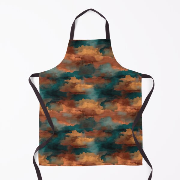 Item preview, Burnt Orange and Teal Painterly Abstract Artwork designed and sold by Moisky Patterns.