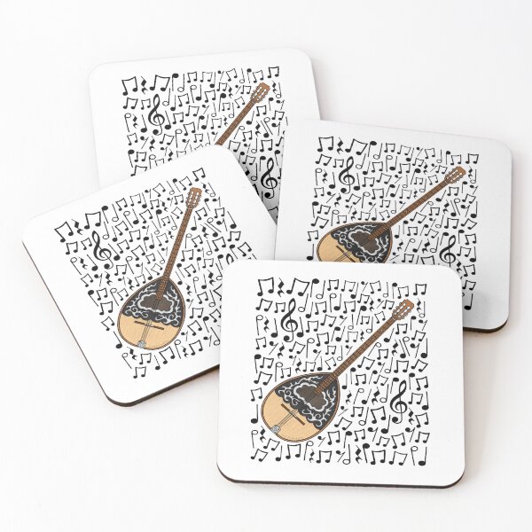 Item preview, Bouzouki Musical Notes Folk Musician designed and sold by doodlerob.