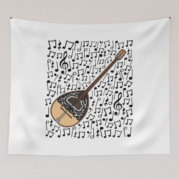 Item preview, Bouzouki Musical Notes Folk Musician designed and sold by doodlerob.