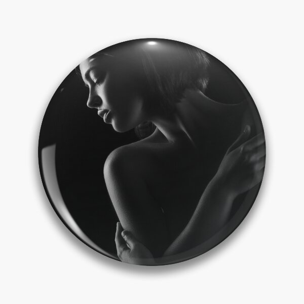 Item preview, Beautiful figurative female art painting semi-nude model portrait black and white photograph poster art print designed and sold by Astrid Arkhangelsky.