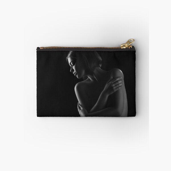 Item preview, Beautiful figurative female art painting semi-nude model portrait black and white photograph poster art print designed and sold by Astrid Arkhangelsky.