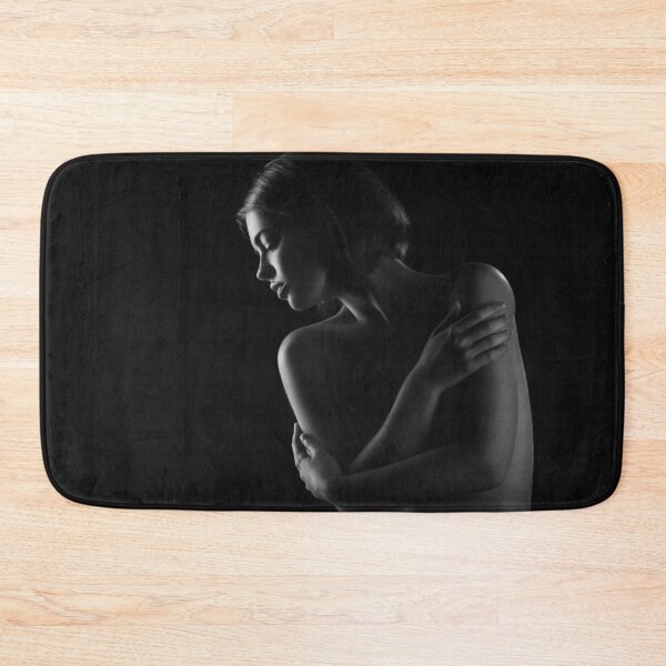 Item preview, Beautiful figurative female art painting semi-nude model portrait black and white photograph poster art print designed and sold by Astrid Arkhangelsky.