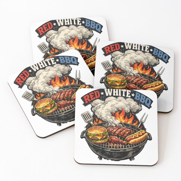 Item preview, Red White BBQ – Patriotic American Grill Design designed and sold by JustViralShirts.