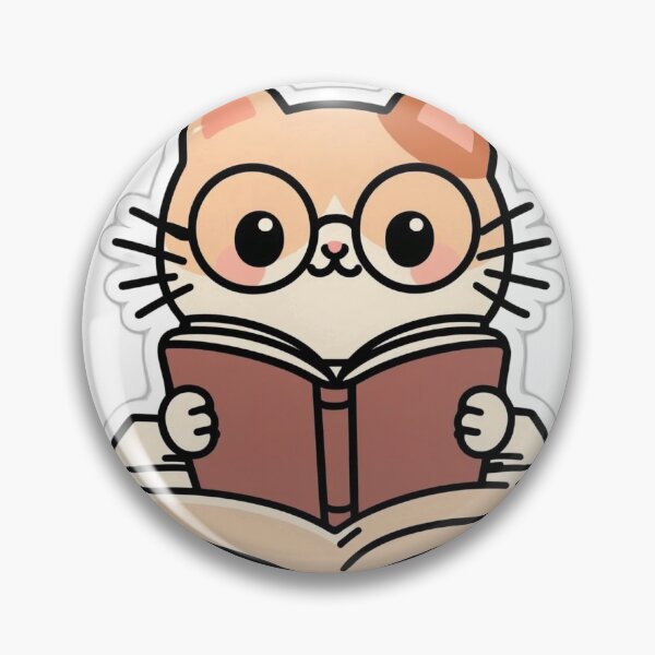 Item preview, Bookworm Cat Reading Kawaii Sticker Book Lover Gift designed and sold by PrintMadog.