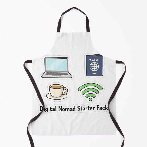 Item preview, Digital Nomad Starter Pack Sticker – Laptop Passport Coffee WiFi Remote Work Humor designed and sold by ZYNORAworld.
