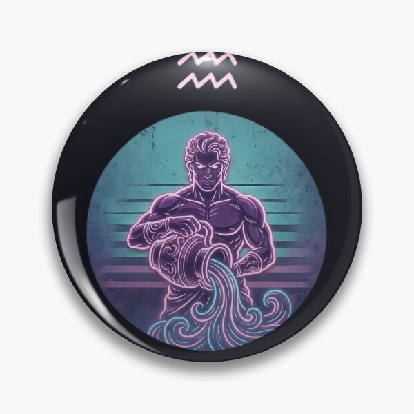 Item preview, Aquarius Zodiac Sign — Neon Water Bearer Astrology Art designed and sold by DPSz.
