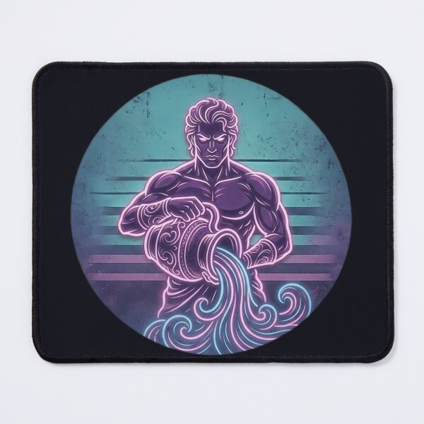 Item preview, Aquarius Zodiac Sign — Neon Water Bearer Astrology Art designed and sold by DPSz.