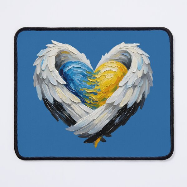 Item preview, Ukraine in My Heart - Angel Wings Patriotic Heart Art designed and sold by Valeriia_Isaieva.