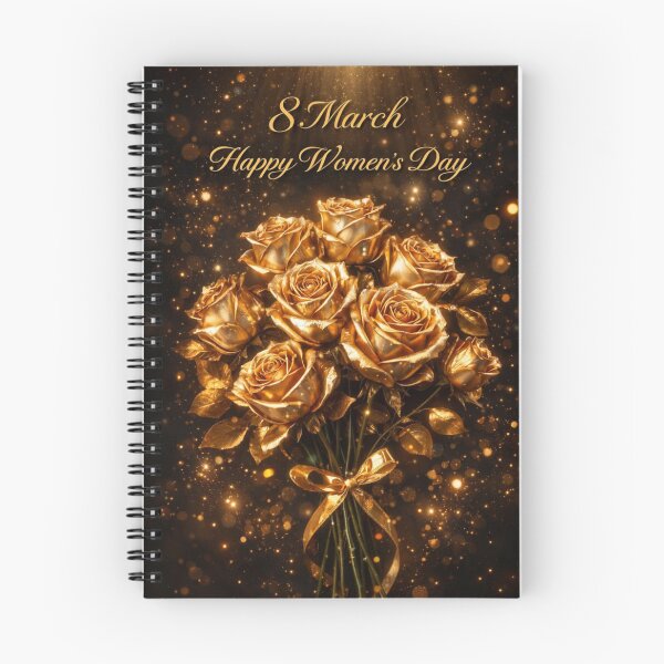 Item preview, Golden Roses Bouquet: 8 March Happy Women's Day Elegant Card designed and sold by Dreamy Armine Art.