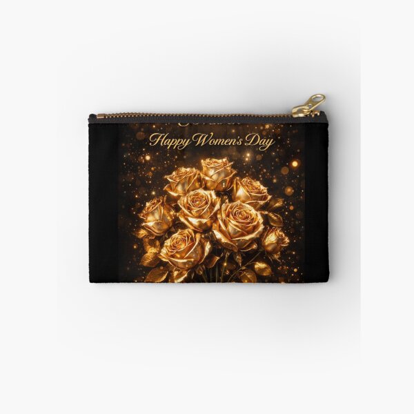 Item preview, Golden Roses Bouquet: 8 March Happy Women's Day Elegant Card designed and sold by Dreamy Armine Art.