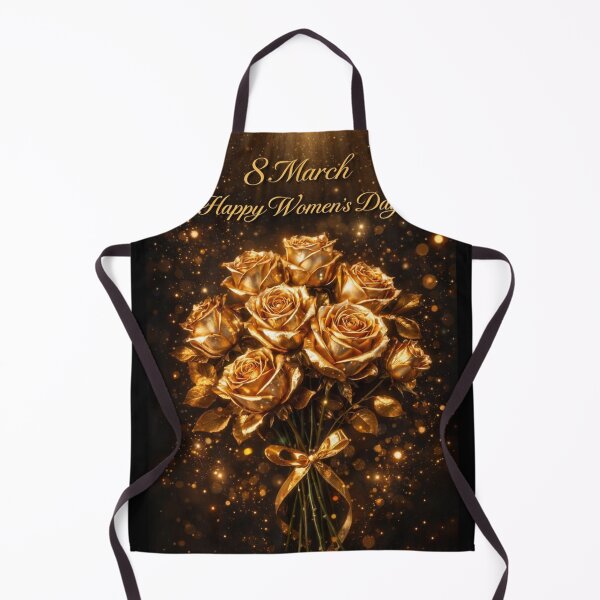 Item preview, Golden Roses Bouquet: 8 March Happy Women's Day Elegant Card designed and sold by Dreamy Armine Art.