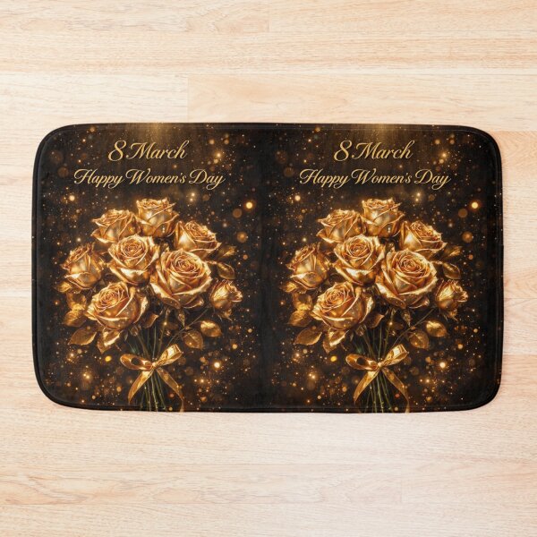 Item preview, Golden Roses Bouquet: 8 March Happy Women's Day Elegant Card designed and sold by Dreamy Armine Art.