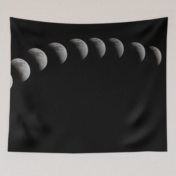 Item preview, Monthly phases cycles of the moon black and white photograph poster art print designed and sold by Astrid Arkhangelsky.