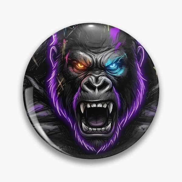 Item preview, Neon Muscle Gorilla - Electric Grunge Gym Beast designed and sold by PawsyVibe.