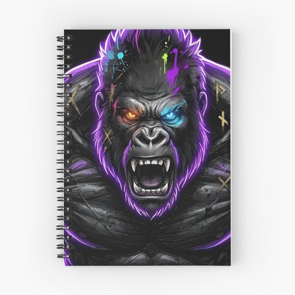Item preview, Neon Muscle Gorilla - Electric Grunge Gym Beast designed and sold by PawsyVibe.
