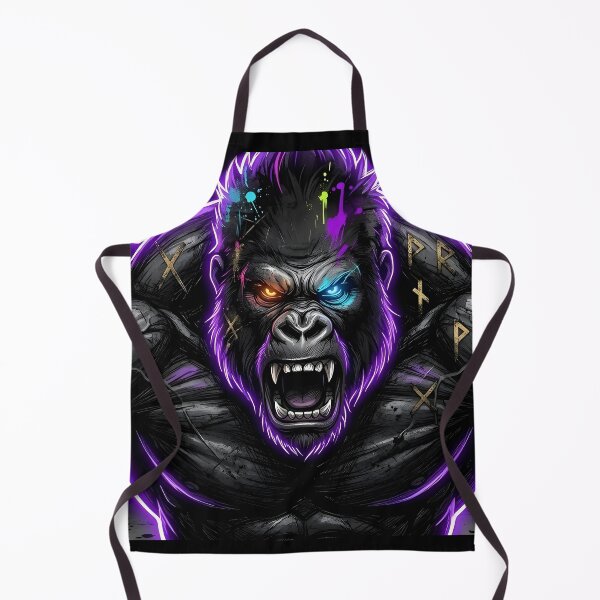 Item preview, Neon Muscle Gorilla - Electric Grunge Gym Beast designed and sold by PawsyVibe.