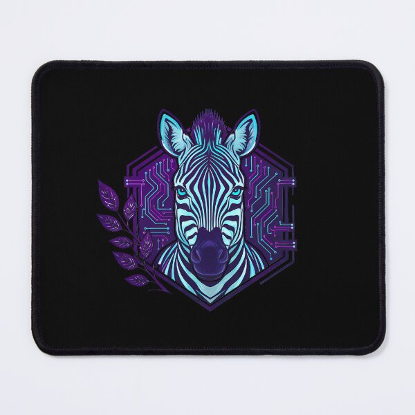 Item preview, Cyber Zebra Tech Art - Futuristic Neon Circuit African Wildlife Illustration designed and sold by AbulailArt.