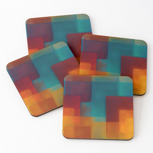 Item preview, Teal and Amber Geometric Color Field Abstract designed and sold by Moisky Patterns.