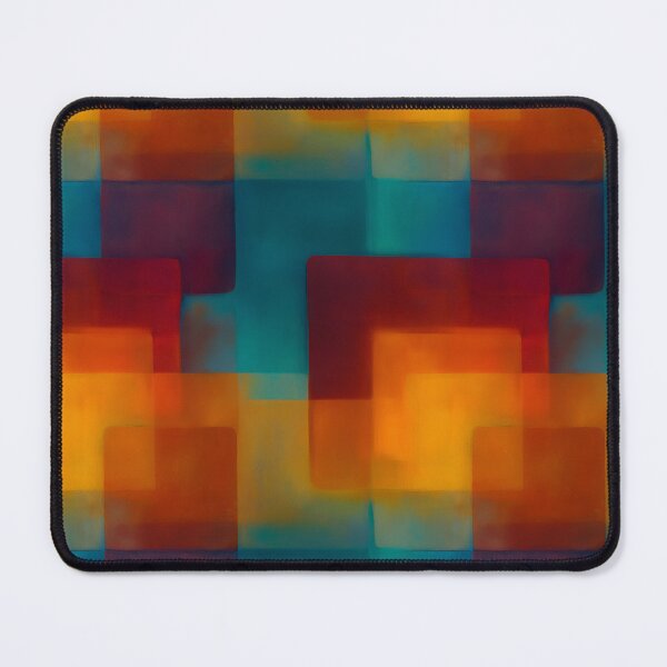 Item preview, Teal and Amber Geometric Color Field Abstract designed and sold by Moisky Patterns.