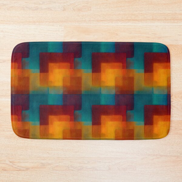 Item preview, Teal and Amber Geometric Color Field Abstract designed and sold by Moisky Patterns.