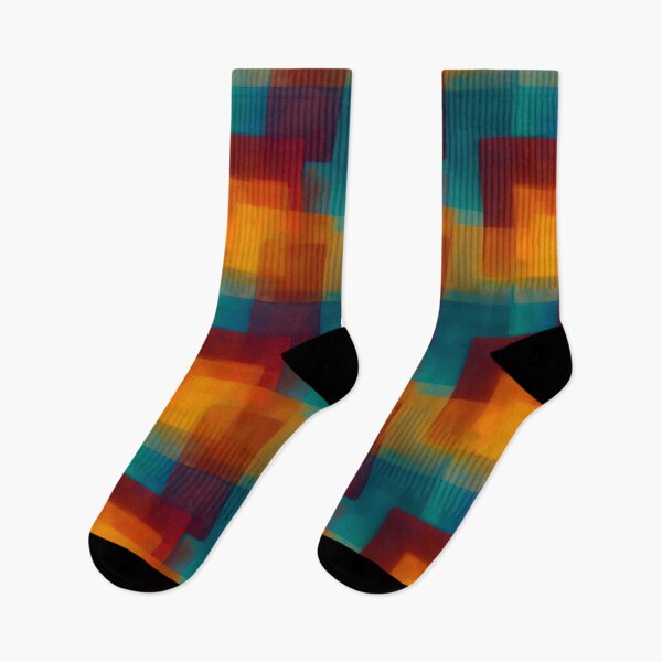 Item preview, Teal and Amber Geometric Color Field Abstract designed and sold by Moisky Patterns.