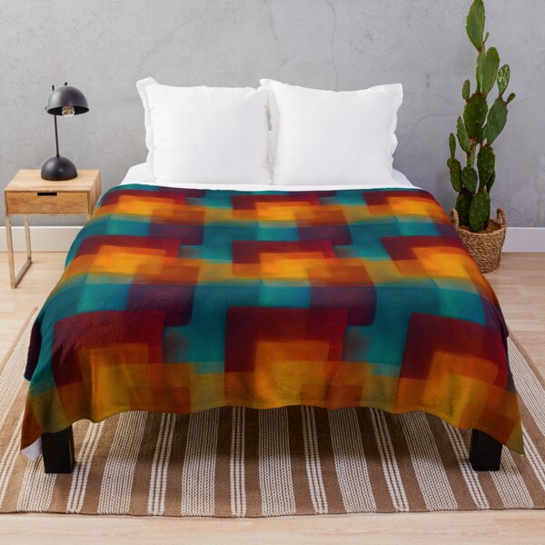 Item preview, Teal and Amber Geometric Color Field Abstract designed and sold by Moisky Patterns.