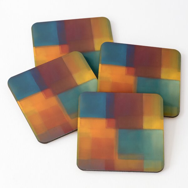 Item preview, Amber and Teal Geometric Color Field Abstract designed and sold by Moisky Patterns.