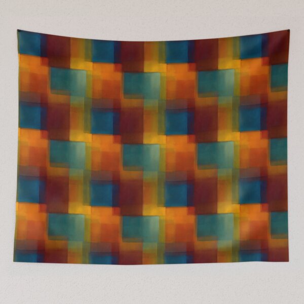 Item preview, Amber and Teal Geometric Color Field Abstract designed and sold by Moisky Patterns.