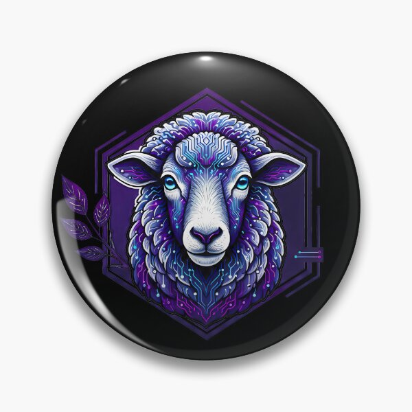 Item preview, Cyber Sheep Tech Art - Futuristic Neon Circuit Farm Wildlife Illustration designed and sold by AbulailArt.