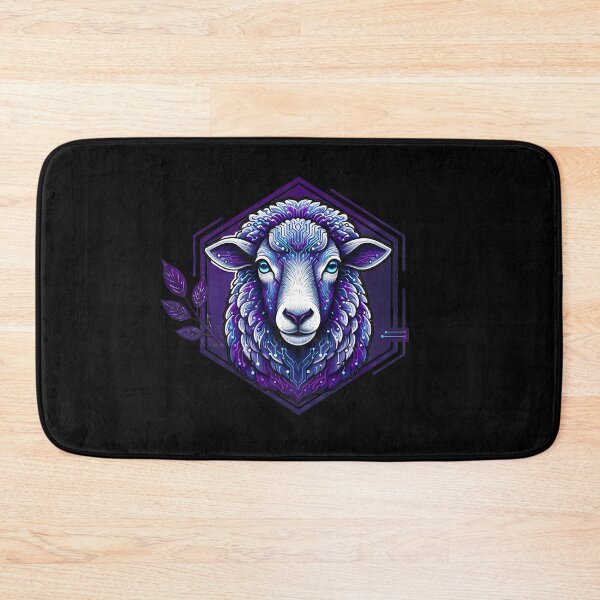 Item preview, Cyber Sheep Tech Art - Futuristic Neon Circuit Farm Wildlife Illustration designed and sold by AbulailArt.