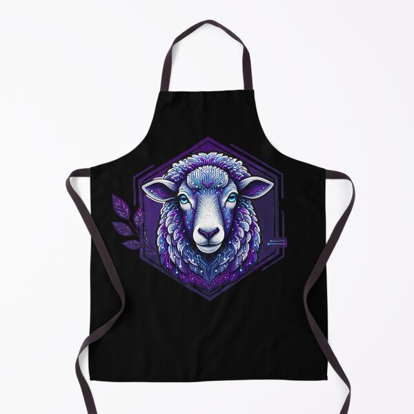 Item preview, Cyber Sheep Tech Art - Futuristic Neon Circuit Farm Wildlife Illustration designed and sold by AbulailArt.