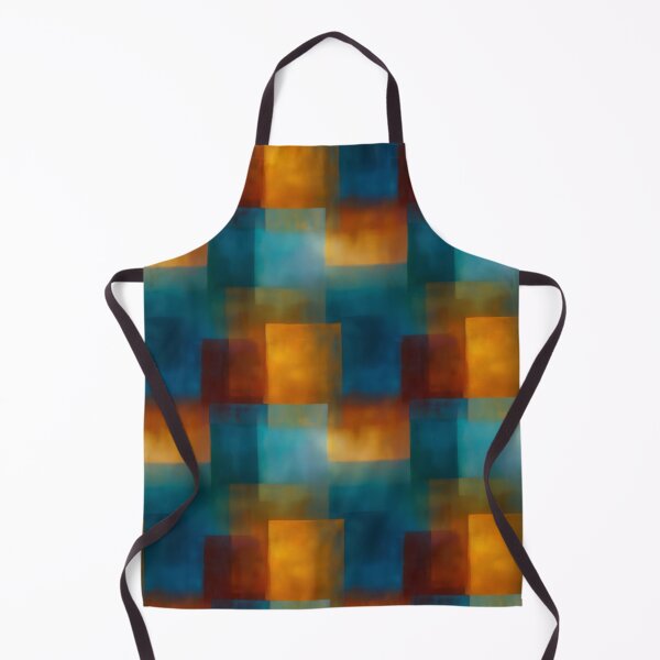 Artikelvorschau, Abstrakte Kunst in Türkis und Bernstein, geometrisches Farbfeld, abstrakt entworfen und verkauft von Moisky Patterns.