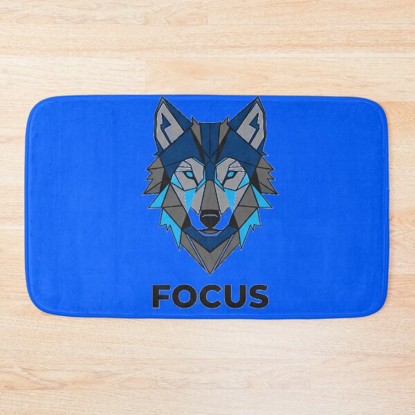 Item preview, Geometric Wolf Focus - Minimalist Blue & Grey Art designed and sold by BounoWorld.