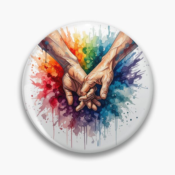 Item preview, Rainbow Splash Interlocked Hands - Unity & Love Watercolor Art designed and sold by Valeriia_Isaieva.
