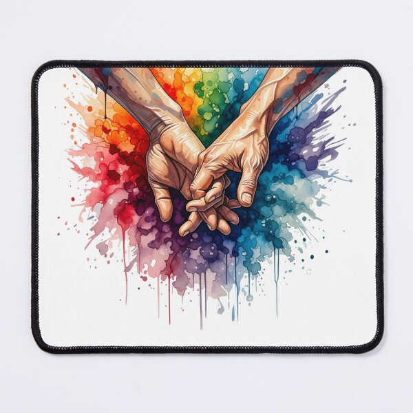 Item preview, Rainbow Splash Interlocked Hands - Unity & Love Watercolor Art designed and sold by Valeriia_Isaieva.