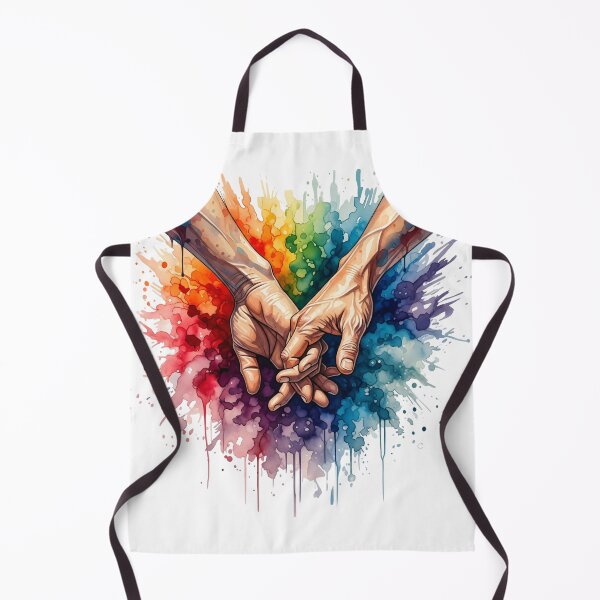 Item preview, Rainbow Splash Interlocked Hands - Unity & Love Watercolor Art designed and sold by Valeriia_Isaieva.