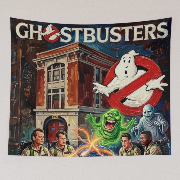 Item preview, Who You Gonna Call? Ghostbusters New York Impasto Movie Poster designed and sold by Art's Diner.