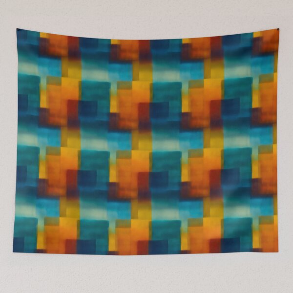 Item preview, Teal Amber Layered Geometric Abstract designed and sold by Moisky Patterns.