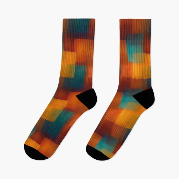Item preview, Burnt Orange Teal Geometric Color Field Abstract designed and sold by Moisky Patterns.
