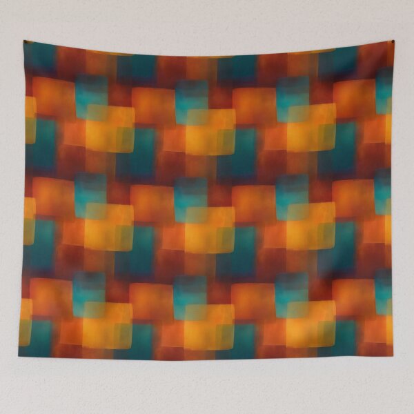 Item preview, Burnt Orange Teal Geometric Color Field Abstract designed and sold by Moisky Patterns.