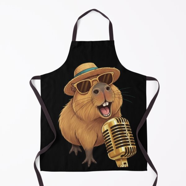 Item preview, Singing Capybara – Retro Microphone Character Design designed and sold by Dogandesighn.