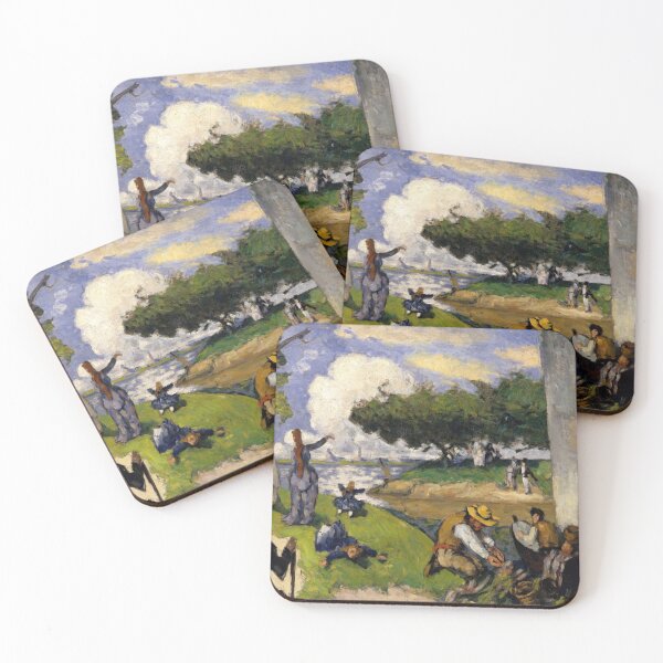 Item preview, The Fishermen Fantastic Scene by Paul Cézanne: Post Impressionist River Poster designed and sold by artofuniverse.
