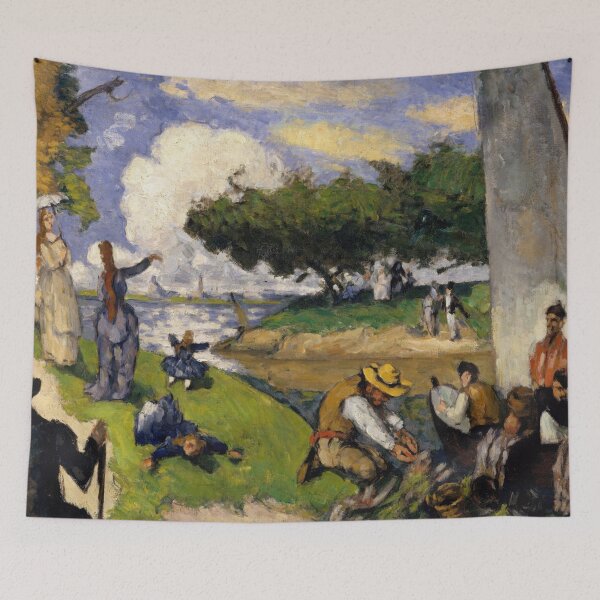 Item preview, The Fishermen Fantastic Scene by Paul Cézanne: Post Impressionist River Poster designed and sold by artofuniverse.