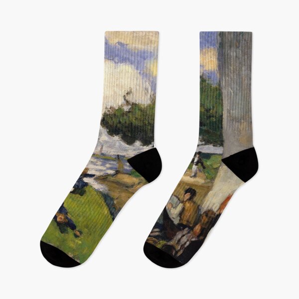 Item preview, The Fishermen Fantastic Scene by Paul Cézanne: Post Impressionist River Poster designed and sold by artofuniverse.